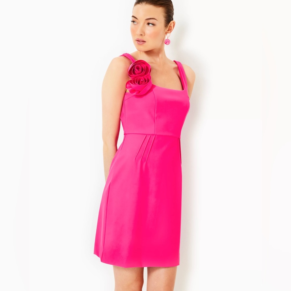 Lilly Pulitzer Jade Scuba Ponte Square Neck Sleeveless Shift Dress